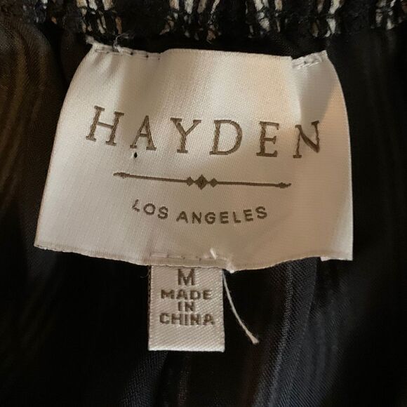 Hayden Black and White Striped Jumpsuit Sz M - Picture 5 of 7